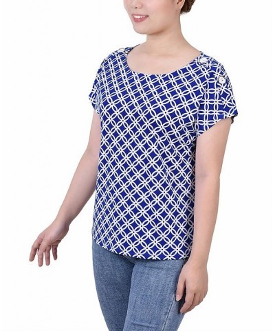 Petite Size Short Extended Sleeve Top Blue $17.05 Tops