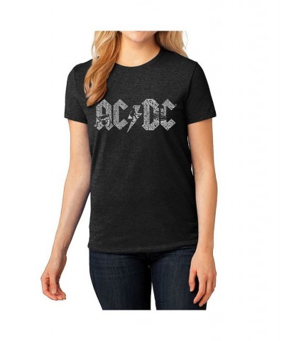 Women's AC/DC Premium Blend Word Art T-Shirt Black $15.91 Tops