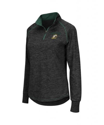 Women's Heathered Black Oregon Ducks Bikram Quarter-Zip Pullover Jacket Black $24.20 Jackets