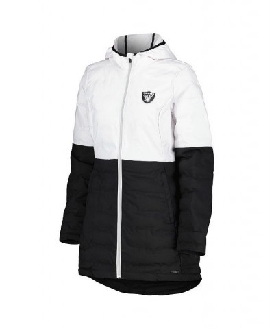 Women's White Black Las Vegas Raiders Willow Quilted Hoodie Full-Zip Jacket White, Black $48.60 Jackets