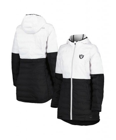 Women's White Black Las Vegas Raiders Willow Quilted Hoodie Full-Zip Jacket White, Black $48.60 Jackets