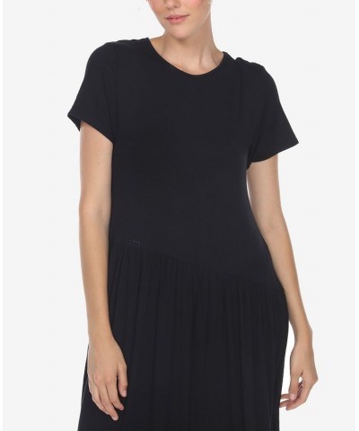 Women's Short Sleeve Maxi Dress Black $31.28 Dresses