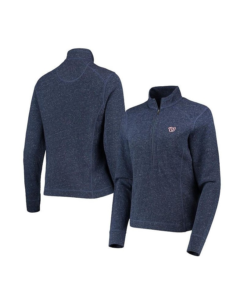 Women's Navy Washington Nationals Kennedy Slub Quarter-Zip Sweatshirt Navy $47.15 Sweatshirts