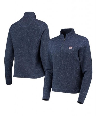 Women's Navy Washington Nationals Kennedy Slub Quarter-Zip Sweatshirt Navy $47.15 Sweatshirts