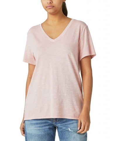 Women's Cotton V-Neck Tee Stonewash $14.71 Tops