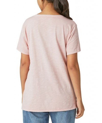 Women's Cotton V-Neck Tee Stonewash $14.71 Tops