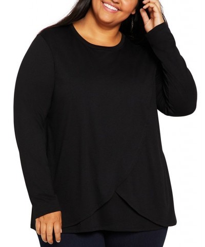 Plus Size Crewneck Nursing T-Shirt Black $25.00 Tops