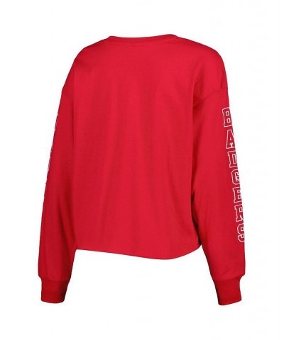 Women's Red Wisconsin Badgers Parkway II Cropped Long Sleeve T-shirt Red $23.52 Tops