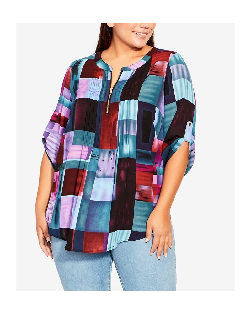 Plus Size Eastbrook Print Top Multi Block $38.71 Tops