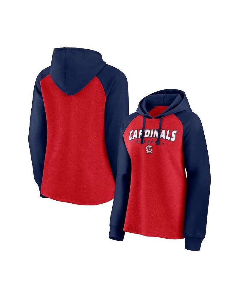 Women's Branded Red Navy St. Louis Cardinals Recharged Raglan Pullover Hoodie Red, Navy $34.50 Sweatshirts