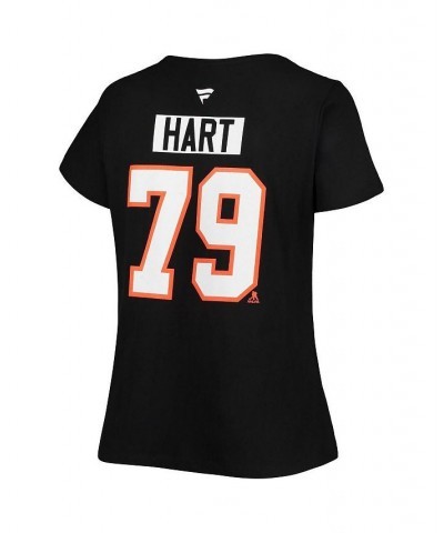 Women's Branded Carter Hart Black Philadelphia Flyers Plus Size Name and Number V-Neck T-shirt Black $25.49 Tops