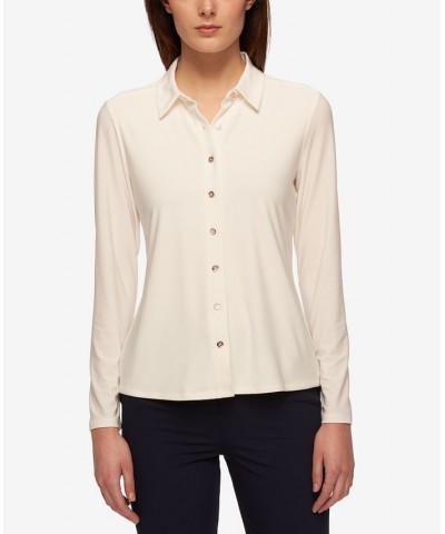 Women’s Point-Collar Blouse White $40.32 Tops