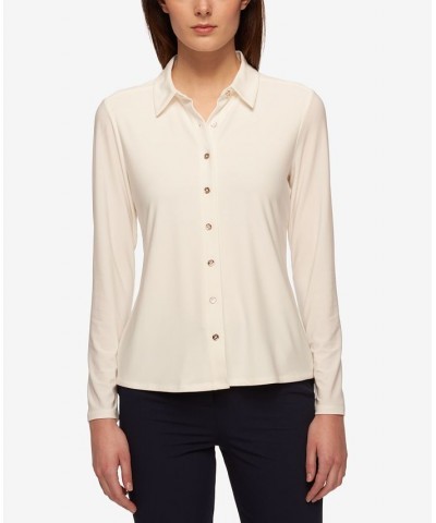 Women’s Point-Collar Blouse White $40.32 Tops