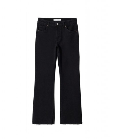 Women's Mid-Rise Straight Jeans Black Denim $37.79 Jeans