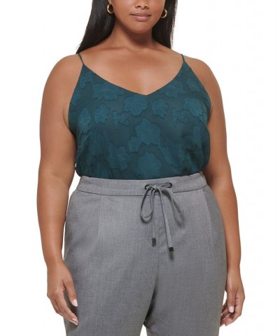 Plus Size Floral Jacquard Camisole Top Forest $27.24 Tops