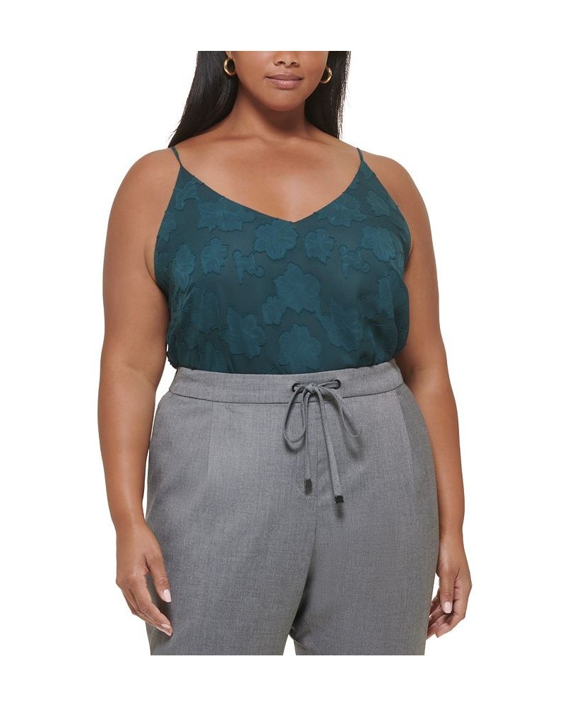 Plus Size Floral Jacquard Camisole Top Forest $27.24 Tops