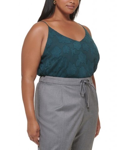 Plus Size Floral Jacquard Camisole Top Forest $27.24 Tops