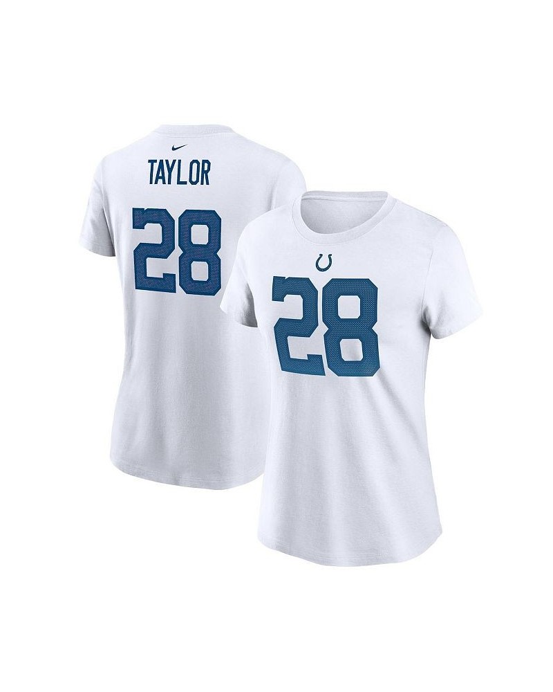 Women's Jonathan Taylor White Indianapolis Colts Player Name Number T-shirt White $20.50 Tops