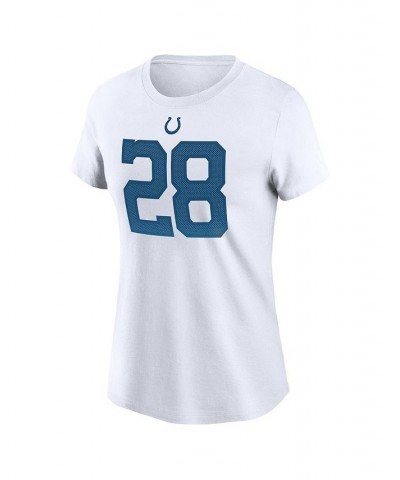 Women's Jonathan Taylor White Indianapolis Colts Player Name Number T-shirt White $20.50 Tops