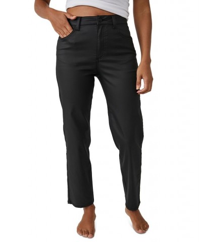 Women's Pacifica Coated Straight-Leg Jeans Coated Black $39.93 Jeans