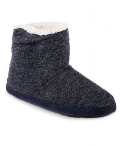 Women's Microsuede and Heathered Knit Marisol Boot Slipper Online Only Navy/blue $10.62 Shoes