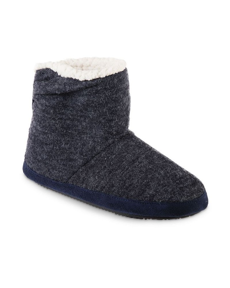 Women's Microsuede and Heathered Knit Marisol Boot Slipper Online Only Navy/blue $10.62 Shoes