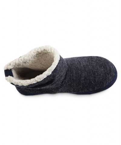 Women's Microsuede and Heathered Knit Marisol Boot Slipper Online Only Navy/blue $10.62 Shoes