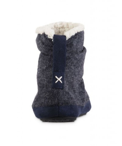 Women's Microsuede and Heathered Knit Marisol Boot Slipper Online Only Navy/blue $10.62 Shoes