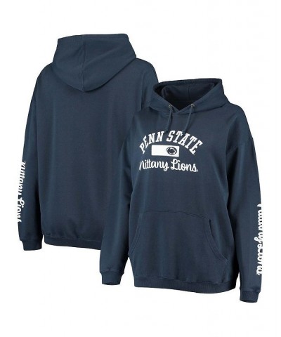 Women's Navy Penn State Nittany Lions Rock n Roll Super Oversized Pullover Hoodie Navy $36.00 Sweatshirts