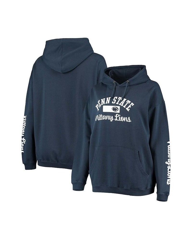 Women's Navy Penn State Nittany Lions Rock n Roll Super Oversized Pullover Hoodie Navy $36.00 Sweatshirts