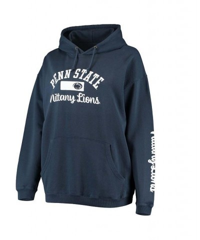 Women's Navy Penn State Nittany Lions Rock n Roll Super Oversized Pullover Hoodie Navy $36.00 Sweatshirts