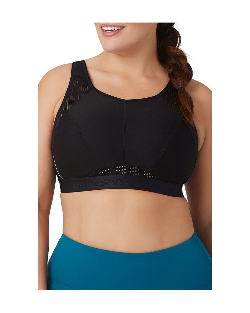 Full Figure Plus Size No-Sweat Mesh Sports Wirefree Bra Black $21.58 Bras