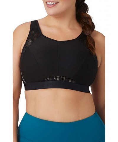 Full Figure Plus Size No-Sweat Mesh Sports Wirefree Bra Black $21.58 Bras