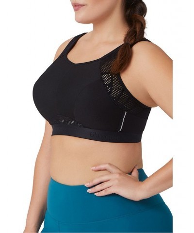 Full Figure Plus Size No-Sweat Mesh Sports Wirefree Bra Black $21.58 Bras