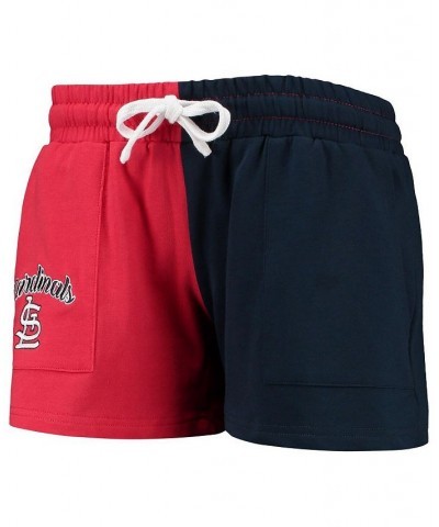 Women's Red Navy St. Louis Cardinals Color-Block Pullover Hoodie and Shorts Lounge Set Red, Navy $44.10 Pajama