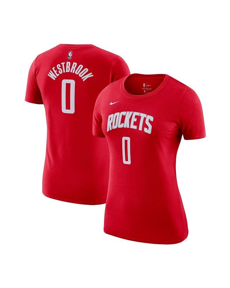 Women's Russell Westbrook Red Houston Rockets Name and Number T-shirt Red $18.45 Tops