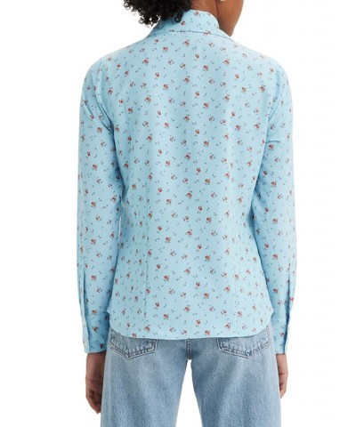 Women's Long-Sleeve Printed Button-Front Top Isabel Floral $37.09 Tops