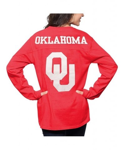 Women's Crimson Oklahoma Sooners The Big Shirt Oversized Long Sleeve T-shirt Crimson $28.04 Tops