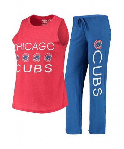 Women's Royal Red Chicago Cubs Meter Muscle Tank Top and Pants Sleep Set Royal, Red $29.25 Pajama