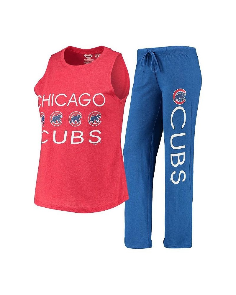 Women's Royal Red Chicago Cubs Meter Muscle Tank Top and Pants Sleep Set Royal, Red $29.25 Pajama