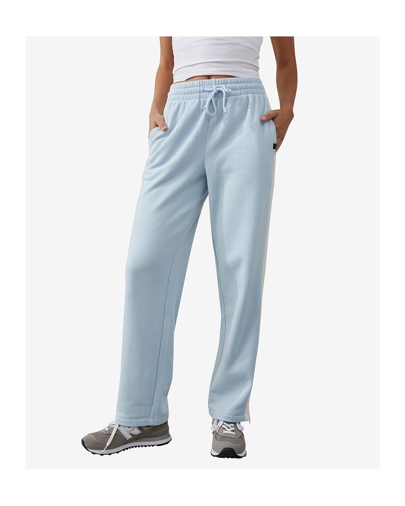 Women's Plush Wide Leg Track Pants Silky Blue, Coconut Milk $32.99 Pants