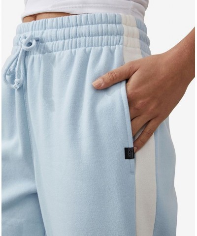 Women's Plush Wide Leg Track Pants Silky Blue, Coconut Milk $32.99 Pants