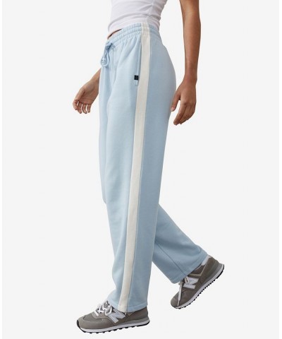 Women's Plush Wide Leg Track Pants Silky Blue, Coconut Milk $32.99 Pants