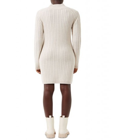 Women's Cable-Knit Long-Sleeve Dress Light Oatmeal Mel $21.75 Dresses