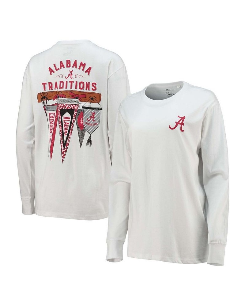 Women's White Alabama Crimson Tide Traditions Pennant Long Sleeve T-shirt White $32.44 Tops