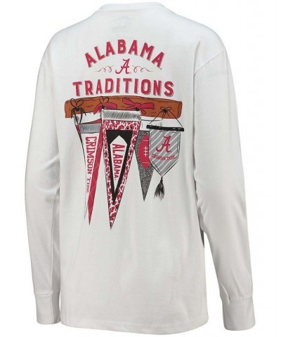 Women's White Alabama Crimson Tide Traditions Pennant Long Sleeve T-shirt White $32.44 Tops