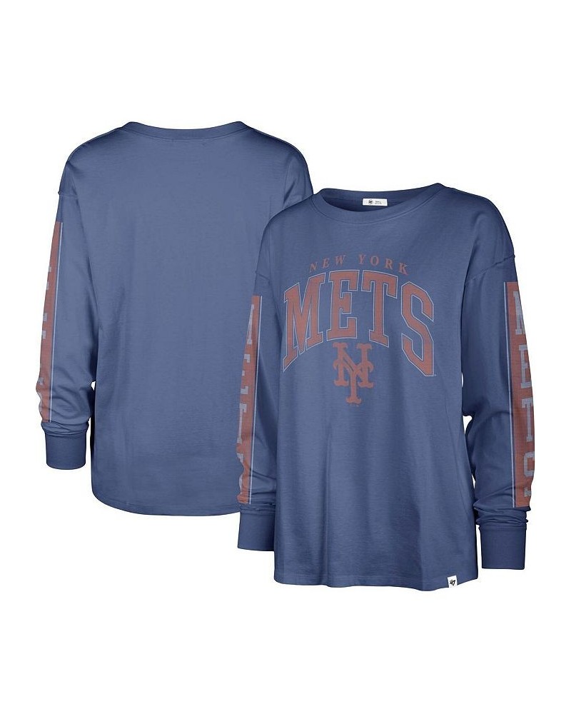Women's Royal New York Mets Statement Long Sleeve T-shirt Royal $31.85 Tops