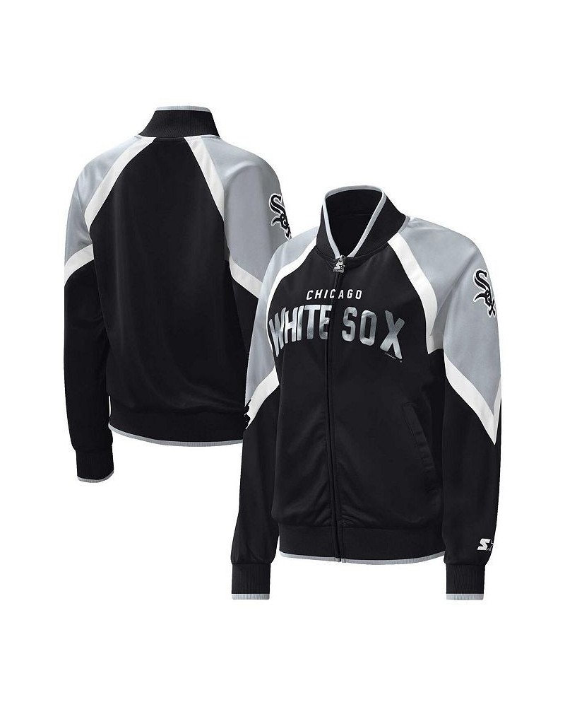 Women's Black Chicago White Sox Touchdown Raglan Full-Zip Track Jacket Black $40.80 Jackets