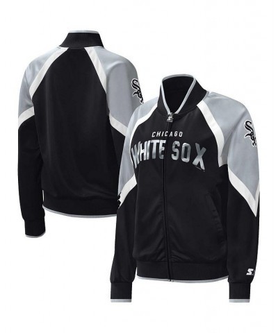 Women's Black Chicago White Sox Touchdown Raglan Full-Zip Track Jacket Black $40.80 Jackets