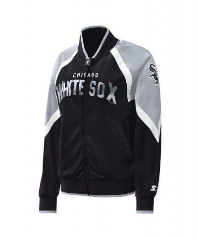 Women's Black Chicago White Sox Touchdown Raglan Full-Zip Track Jacket Black $40.80 Jackets